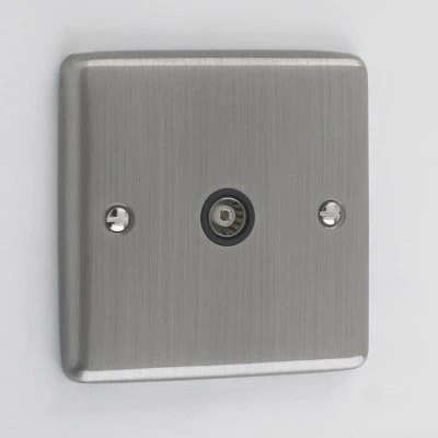 Ensemble Brushed Chrome TV Socket