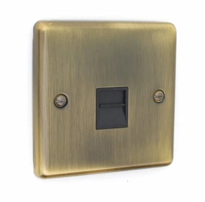 Ensemble Antique Brass Telephone Extension Socket