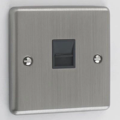 Ensemble Brushed Chrome Telephone Extension Socket