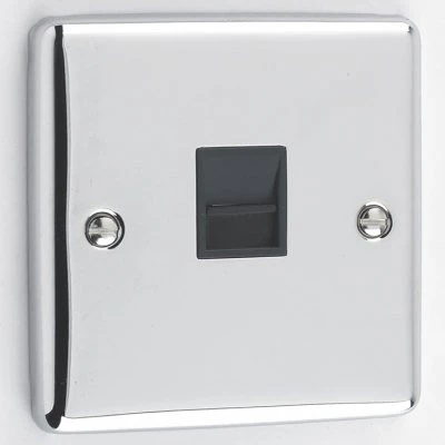 Ensemble Polished Chrome Telephone Extension Socket