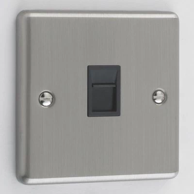 Ensemble Brushed Chrome RJ45 Network Socket