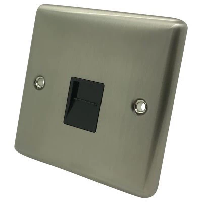 Ensemble Brushed Steel Telephone Master Socket