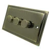 3 Gang 100W 2 Way LED (Trailing Edge) Dimmer (Min Load 1W, Max Load 100W)