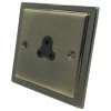 Single 2 Amp Socket : Black Trim