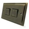 4 Gang 10 Amp 2 Way Light Switches : Black Trim