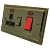 Cooker Control - 45 Amp Double Pole Switch with 13 Amp Plug Socket - Black Trim