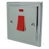 45 Amp Double Pole Switch with Neon - Single Plate : White Trim