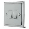 2 Gang 10 Amp 2 Way Light Switches : White Trim