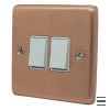 2 Gang 10 Amp 2 Way Light Switches : White Trim