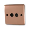 Twin Non Isolated TV | Coaxial Socket : Black Trim