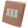 3 Gang 10 Amp 2 Way Light Switches : White Trim