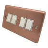 4 Gang 10 Amp 2 Way Light Switches : White Trim