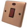 45 Amp Double Pole Switch with Neon - Single Plate : Black Trim