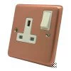 1 Gang - Single 13 Amp Switched Plug Socket : White Trim