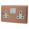 2 Gang - Double 13 Amp Switched Plug Socket : White Trim