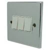 3 Gang 2 Way Light Switch : White Trim