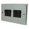 4 Gang 2 Way Light Switch : Black Trim