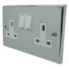 2 Gang - Double 13 Amp Switched Plug Socket : White Trim