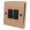 2 Gang 10 Amp 2 Way Light Switches : Black Trim