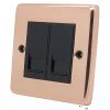 2 Gang Telephone Master Socket : Black Trim