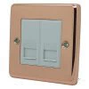 2 Gang Telephone Master Socket : White Trim