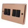 4 Gang 10 Amp 2 Way Light Switches : Black Trim