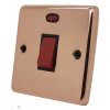 45 Amp Double Pole Switch with Neon - Single Plate : Black Trim