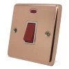 45 Amp Double Pole Switch with Neon - Single Plate : White Trim