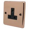 5 Amp Round Pin Unswitched Socket : Black Trim