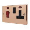 Cooker Control - 45 Amp Double Pole Switch with 13 Amp Plug Socket - Black Trim