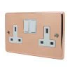 2 Gang - Double 13 Amp Switched Plug Socket : White Trim