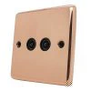 Twin Non Isolated TV | Coaxial Socket : Black Trim