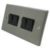 4 Gang 2 Way Light Switch : Black Trim