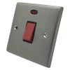 Single Plate - 1 Gang - Used for shower and cooker circuits. Switches both live and neutral poles - Black Trim