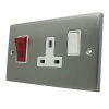 Double Plate - Used for cooker circuit. Switches both live and neutral poles also has a single 13 AmpMP socket with switch - White Trim