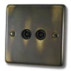 Twin Non Isolated TV | Coaxial Socket : Black Trim