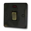 20 Amp Double Pole Switch with Neon : Black Trim