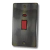 45 Amp Double Pole Switch with Neon - Double Plate : Black Trim