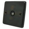 Single Non Isolated TV | Coaxial Socket : Black Trim