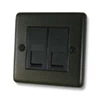 2 Gang Telephone Master Socket : Black Trim