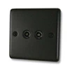 Twin Non Isolated TV | Coaxial Socket : Black Trim