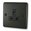 5 Amp Round Pin Unswitched Socket : Black Trim