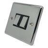 2 Gang 2 Way Light Switch : Black Trim