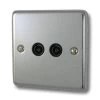 2 Gang - Standard aerial point with 2 outlets : Black Trim