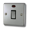 1 Gang - Used for heating and water heating circuits. Switches both live and neutral poles : Black Trim