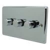 3 Gang 100W 2 Way LED (Trailing Edge) Dimmer (Min Load 1W, Max Load 100W)