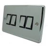 4 Gang 2 Way Light Switch : Black Trim