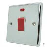 Single Plate - 1 Gang - Used for shower and cooker circuits. Switches both live and neutral poles : White Trim