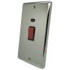 Double Plate - 1 Gang - Used for shower and cooker circuits. Switches both live and neutral poles : Black Trim