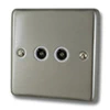 2 Gang - Standard aerial point with 2 outlets : White Trim